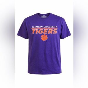 Clemson South Carolina Football Purple Tigers University T-Shirt Top Size XL
